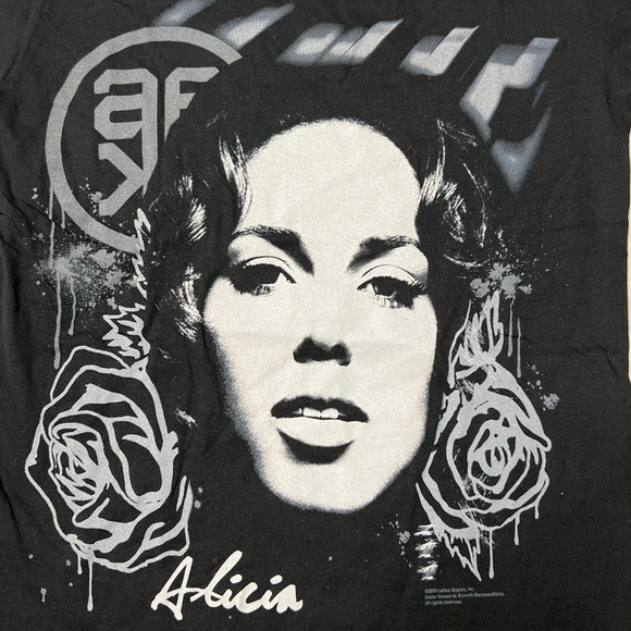 NWOT Alicia Keys {Tultex} 2009 SS Fitted Graphic T-Shirt Black Women’s XS - Picture 2 of 7